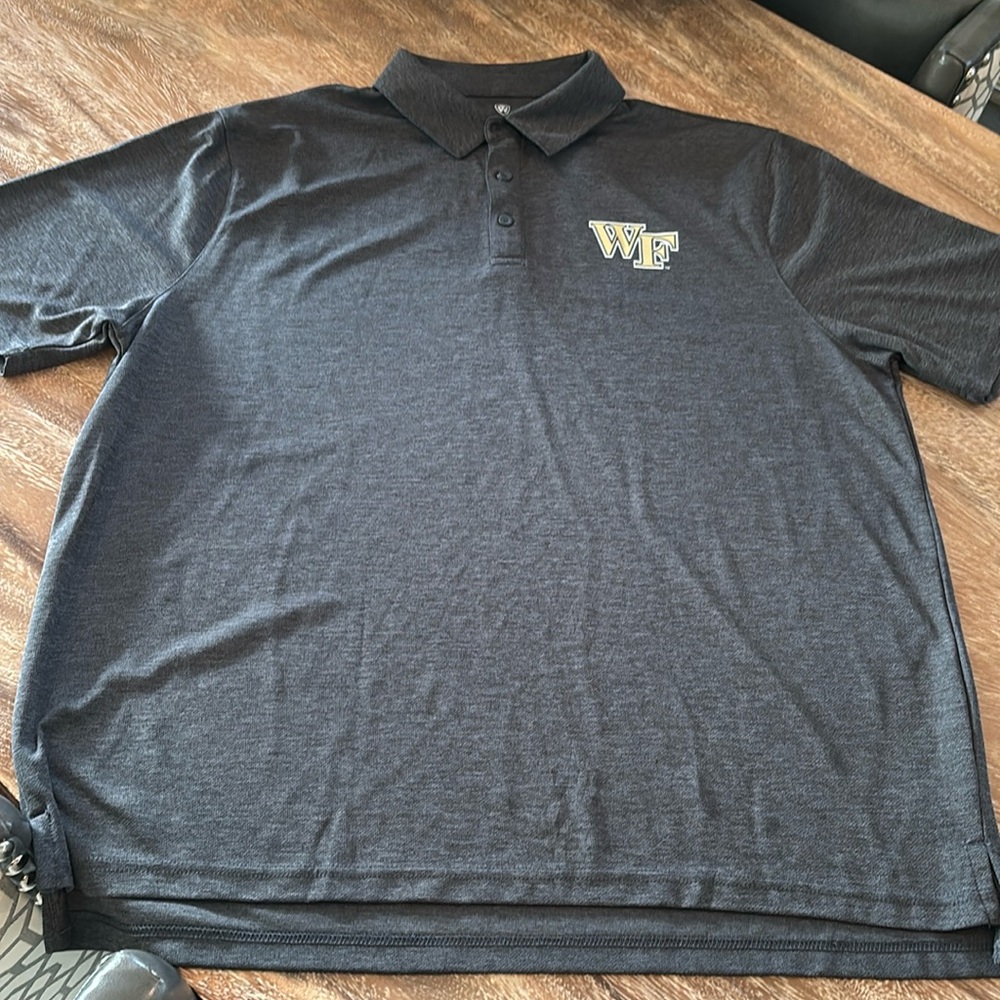 Wake Forest golf shirt- weathered charcoal grey- XL
